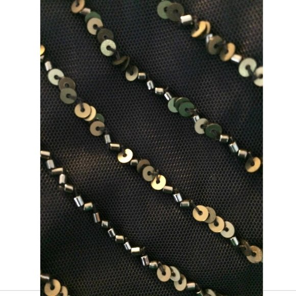 NEW Adrianna Papell Art Deco Beaded Blouson Gown in Gunmetal‎ [SZ 14 ] - Picture 6 of 9